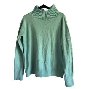 Calson Plush Mock Turtleneck Sweater in Turquoise Size Medium